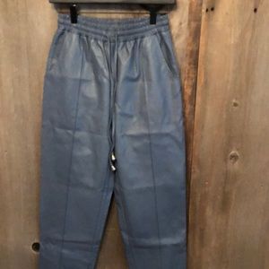 Gilli Faux Leather Joggers in Slate Gray Blue Size Small Women’s